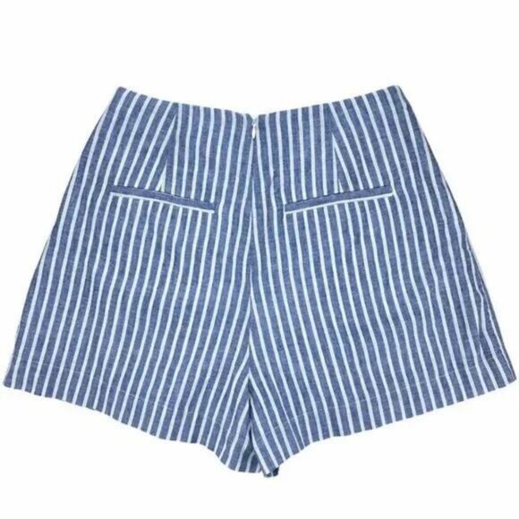 Guess Hermosa Linen Allover Striped Lace Up High Rise Shorts Size Small - Picture 6 of 8